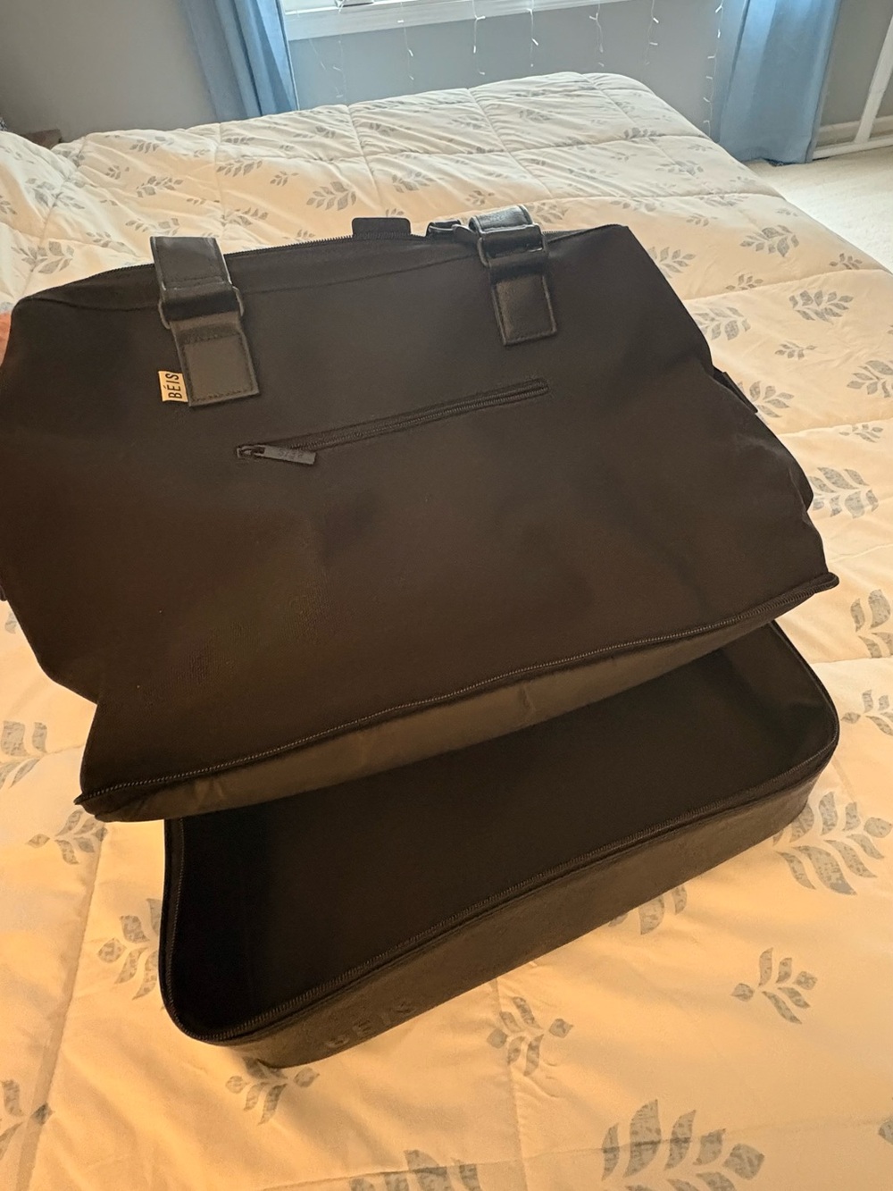 BEIS Black mini weekender Tote with Removable Shoulder Strap - Picture 3 of 4